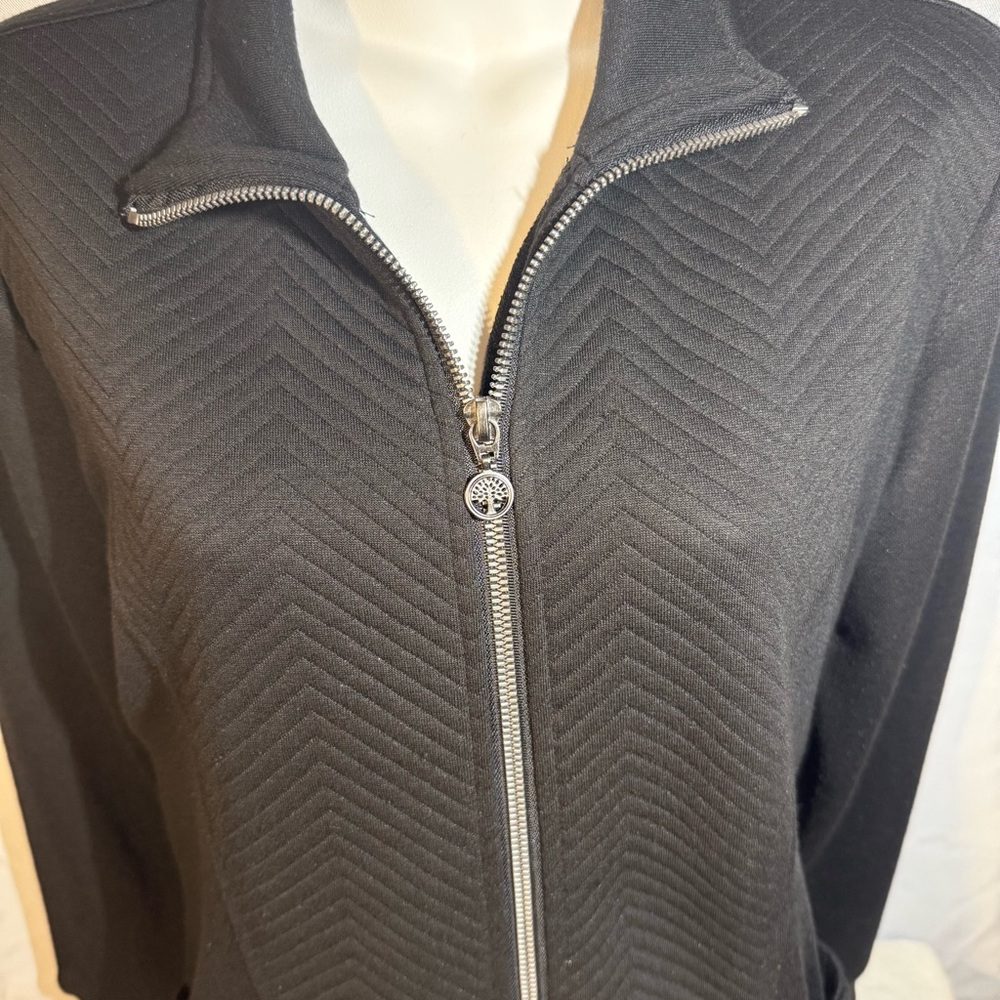 Healing‎ Hands Black Quilted Zip Front Jacket Small - Picture 2 of 6
